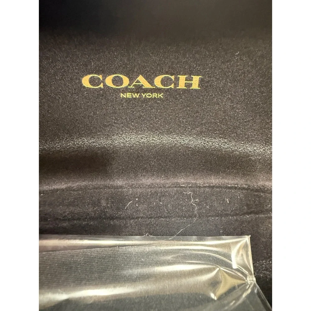 Coach New York Black Hard Sunglasses Eyeglasses Case with Cleaning Cloth